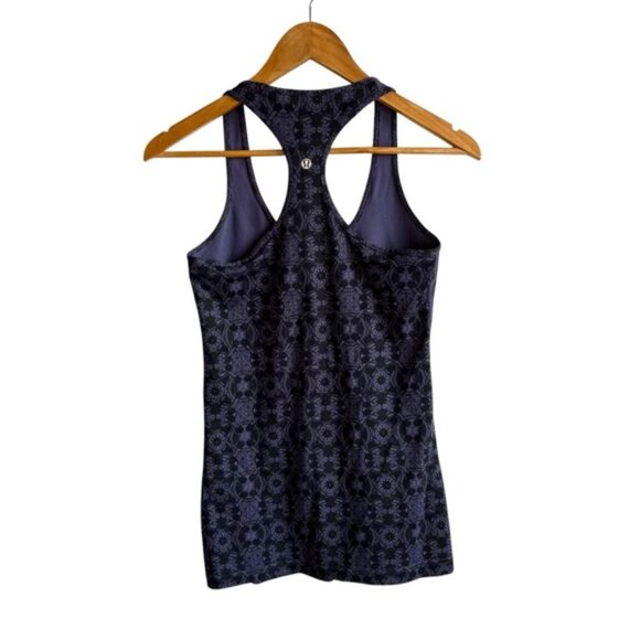 Lululemon Cool Racerback Tank Size 4 Mini Prisma Nightfall Black Grape - Picture 6 of 9
